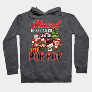 Blessed To Be Called Pop Pop Christmas Buffalo Plaid Truck Hoodie